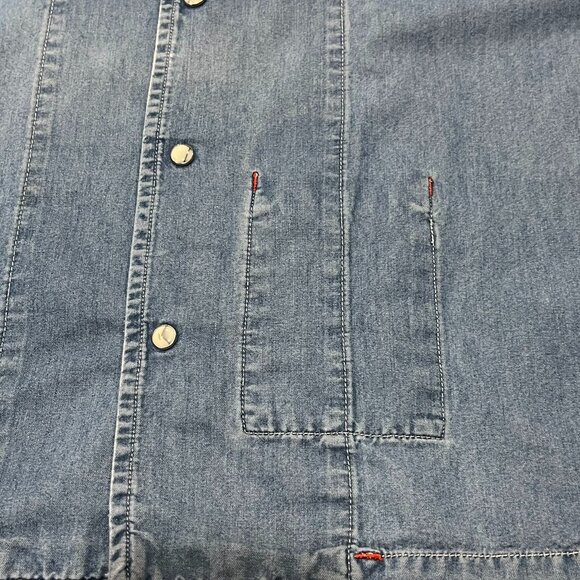 Levi's Vintage Denim Short Sleeve Snap Work Shirt, L - Picture 6 of 10